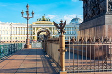 Alexander Column On Palace Square, Saint Petersburg, Russia