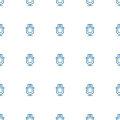 Canvas Print - microphone icon pattern seamless white background