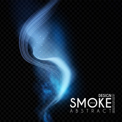 Canvas Print - Abstract transparent light wave and smoke effect. Magic mist.