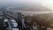 Spectacular Aerial View In Singapore At Sunrise
