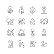 Line icon set is energy from nature. Editable stroke. Vector EPS10.