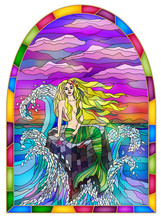 Mermaid Stained Glass Free Stock Photo - Public Domain Pictures