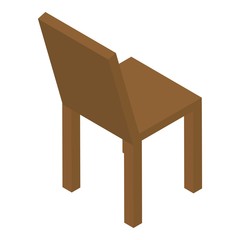 Wall Mural - Wood chair icon. Isometric of wood chair vector icon for web design isolated on white background