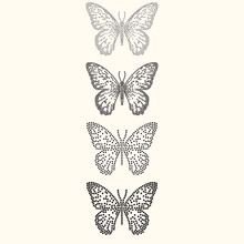 Eight Inch Wide Sized Butterfly Layout For Rhinestone Or Stud Designs