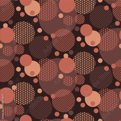 chocolate colors round baubles seamless pattern