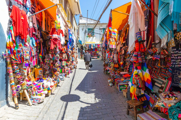 Bolivia La Paz craft shops in the historic district