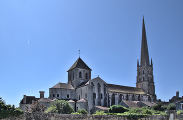 Abbey Church of Saint-Savin sur Gartempe in the Vienne region in France