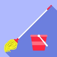 Wall Mural - Classic mop icon. Flat illustration of classic mop vector icon for web design