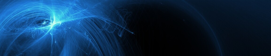 Wall Mural - blue glow wave. lighting effect abstract background