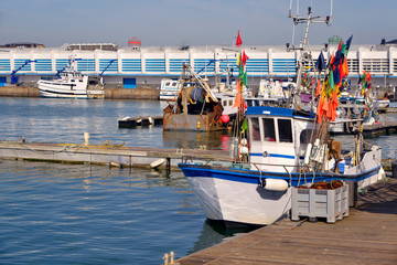 Wall Mural - Industrial port of Les Sables d'Olonne, commune in the Vendée department in the Pays de la Loire region in western France