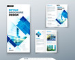 © great_bergens - Bi fold brochure design with square shapes, corporate business template for bi fold flyer. Creative concept folded flyer or bifold brochure.