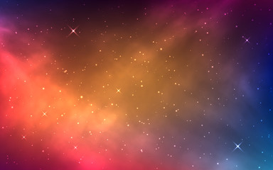 Wall Mural - space background with colorful nebula. bright cosmos with milky way. shining stars and color galaxy.