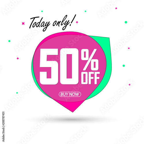 Sale 50 Off Bubble Banner Design Template Discount Tag App