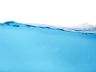  Water waves and bubbles in a white background