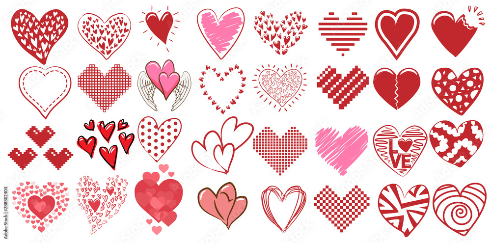 heart vector set clipart design Stock Vector | Adobe Stock
