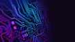 © SITTIPONG - Blue and Purple technology background circuit