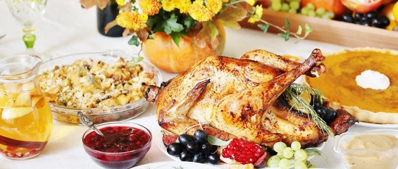 Sticker - Thanksgiving Day banner . the traditional dishes for Thanksgiving.