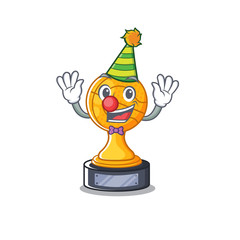 Sticker - Clown basketball trophy above wooden table character