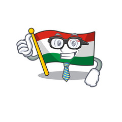 Wall Mural - Businessman hungary flag was hoisted on mascot pole