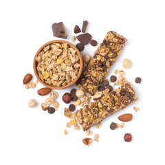 Granola bar with mix of nuts for healthy nutrition