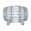 © Goga - Barrel. Wooden barrel hand drawn vector illustration. Part of set.