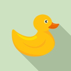 Sticker - Rubber duck icon. Flat illustration of rubber duck vector icon for web design