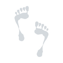 Wet Footprint, Silhouette Wet Footprint Of Human Foot. Vector Illustration.