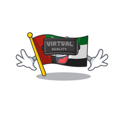 Wall Mural - Virtual reality flag united arab emirates on mascot