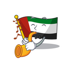 Poster - With trumpet flag united arab emirates on mascot