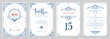 © KatyaKatya - Ornate wedding invitation, menu, table number.