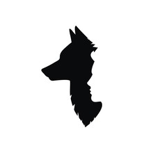 Profile Of A Man And A Wolf