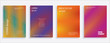 © uncleaux - Minimalistic cover design templates. Set of layouts for covers of books, albums, notebooks, reports, magazines. Line halftone gradient effect, flat modern abstract design. Geometric mock-up texture