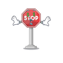 Wall Mural - Money eye sign stop isolated with the cartoon