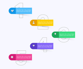 Wall Mural - Vector info graphics for your business presentations. Can be used for website layout, numbered banners, diagram, horizontal cutout lines, web design.
