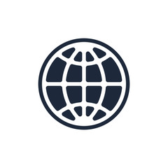 Wall Mural - Globe graphic Icon. Layout planet Earth sign isolated on white background. Vector illustration