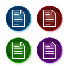 Page icon shiny round buttons set illustration