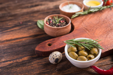 Wall Mural - spices and vegetables in bowl