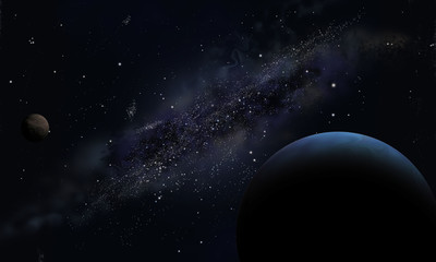  Space. Planet on a background of the starry sky