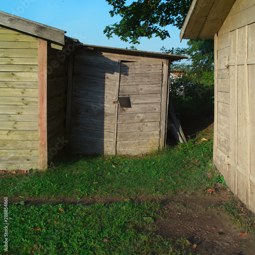 Three Locked Old Wooden Sheds Buy This Stock Photo And Explore