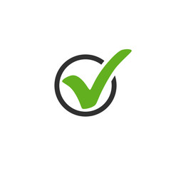 Wall Mural - check mark vector icon. check mark in circle. check mark green icon isolated on white background