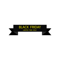 Sticker - vector black ribbon banner black friday. black ribbon banner isolated on white background. ribbon ba