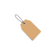 Wall Mural - blank price tag . price tag with shadow. realistic price tag isolated on white background