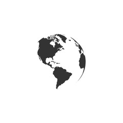 Wall Mural - earth globe vector icon. earth map black icon. earth globe map isolated on white background