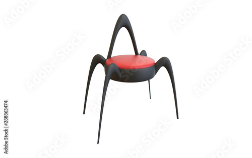 Fotomural 3d illustration of avant-garde chair isolated on white background