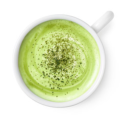 Cup of green tea matcha latte