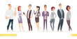© Vector_Vision - Collection of charming young entrepreneurs or businessmen and managers. Business people standing togever. Flat modern cartoon style