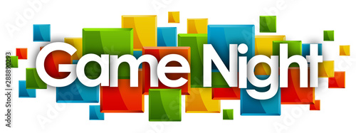 Fotomural Game Night word in colored rectangles background