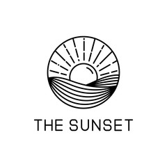 Sticker - sunset line art design