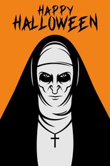 Halloween the nun vector