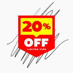 Poster - 20% OFF Limited Time Sale Web Banner Design. 20% OFF Final Clearance Banner Concept.